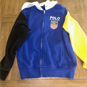 Ralph Lauren Tri-Color Hoodie - Blue, Black, Yellow